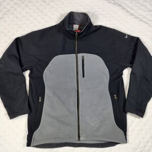 Vintage 90's Nike Softshell Black & Fleece Gray Full-Zip Jacket Mens Large L
